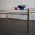 Vintage small rectangular coffee table in brass and glass 5 thumbnail