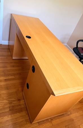 Solid Wood Office Desk with File Drawers – Heavy Duty 1
