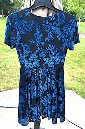 blue velvet dress forever 21 Short Sleeve of Burnout - Sz S ** - clothing & accessories - by owner Color:White Blue Spring DS Womens dresses Silver Accessories For Black Works best for A