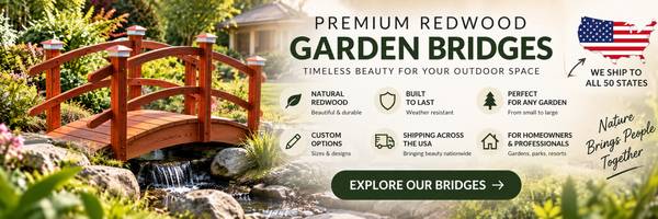 Beautiful, Custom-Built Redwood Garden Bridges 1