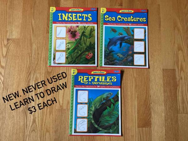 NEW NEVER USED LEARN TO DRAW BOOKS $3 EACH 1