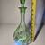 Vintage Uranium Glass Decanter with Floral Etching 12" tall 1 thumbnail