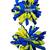 New Ukrainian Blue And Yellow 2PCS Korker Bows for Girls 3'' Curly Bow 3 thumbnail