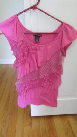 Pink sleeveless Shirt, Ruffles / layers - size 10/12 1
