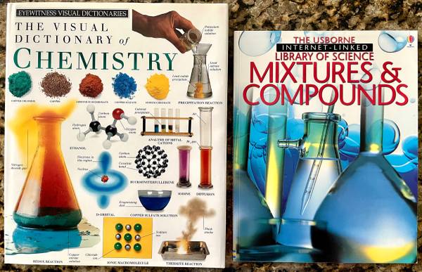 2 Basic Chemistry Books: DK Eyewitness & Usbourne Mixtures & Compounds 1
