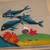 NEW Batik Dolphin Pillow Cover and NEW Crate & Barrel Pillow Insert 1 thumbnail