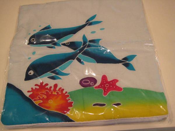 NEW Batik Dolphin Pillow Cover and NEW Crate & Barrel Pillow Insert 1