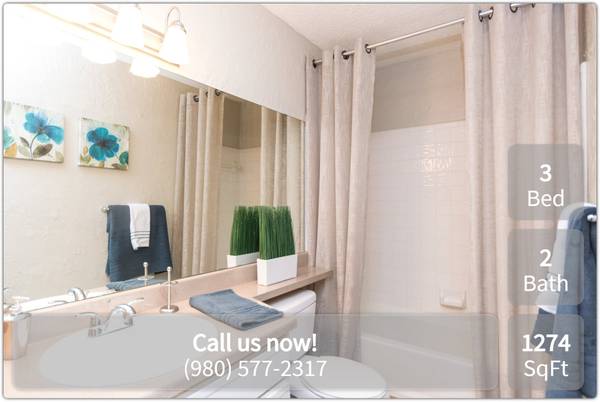 $1,622 / 3br - 1274ft2 - ¡Tenemos todo lo que necesitas! Excelentes comodidades! Fantástico de 3 habitaciones y 2 baños (Charlotte)63925334192771121