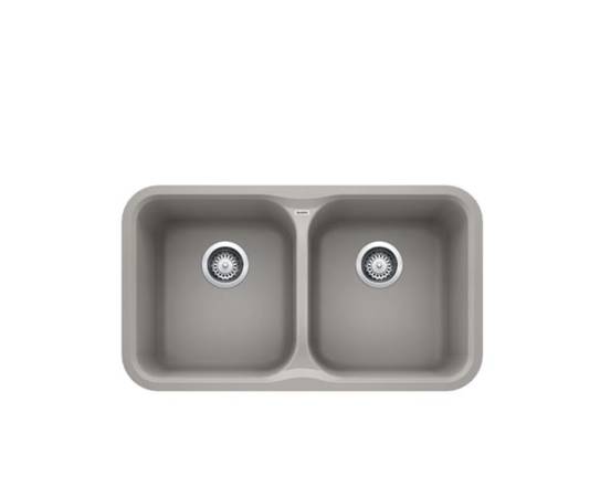 Blanco 30 inch Double Bowl Undermount concrete Gray Kitchen Sink ...