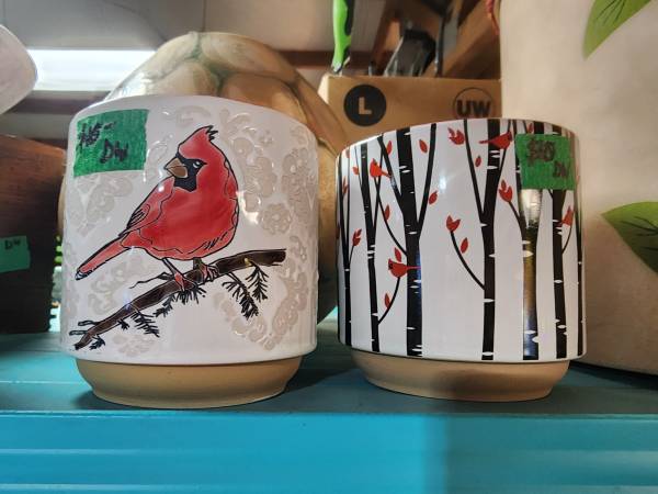 2 Cache Pot Ceramic Planter Christmas $10 ea. (They retail for $35) 1