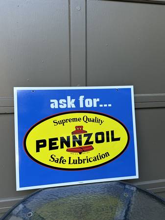 Vintage "Ask For Pennzoil" Double Sided Metal Sign - $140 (Mill Creek)63470982486787120