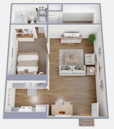 Studio 1ba, Spacious floorplans, Ceiling fans 1