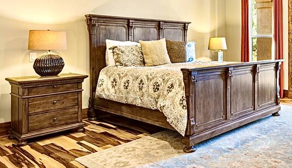 King size bed frame and matching night tables 1