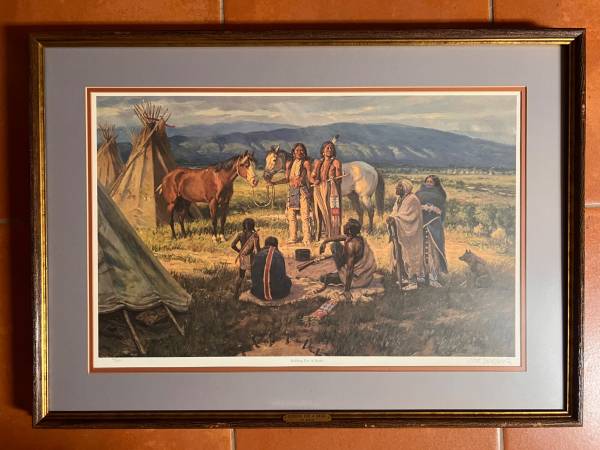 Bidding For A Bride, signed and numbered print by Joe Beeler 24/250. 1