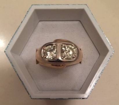 GOLD Yellow 14K 2-Diamond RING 1