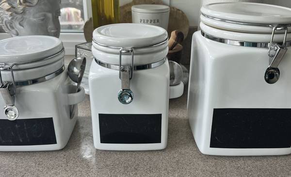 (3) Crate & Barrel Canisters 1