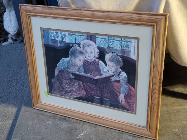 Oak framed children reading art 1