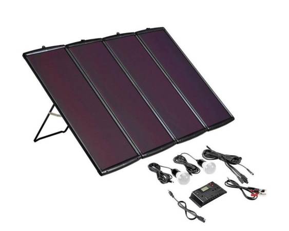 Solar Powered Off Grid System Solar panels & lights. 100 Watts 1