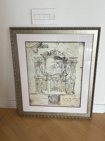 32x38 Art print framed with glass 1