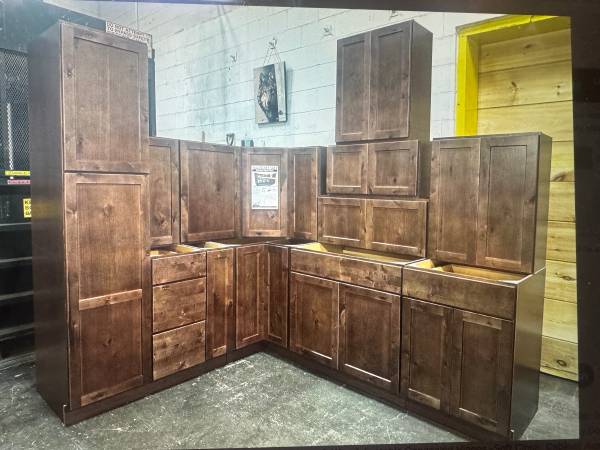 New Rustic Walnut Kitchen (Still in Box) 10' x12' 1