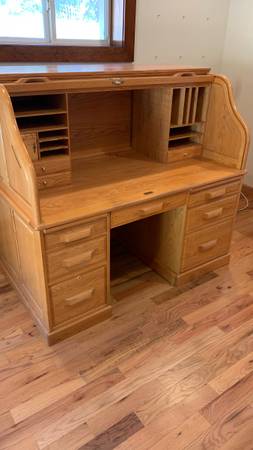Rolltop desk oak beautiful oak roll top work dest office desk 1
