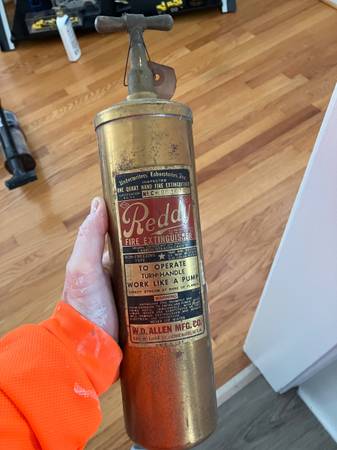Vintage Brass Fire Extinguisher 1