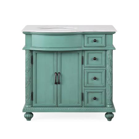 G2190 - Vano de baño vintage verde de 36" con lavabo individual, encimera de piedra - $540 (Stockton)63471028075267124