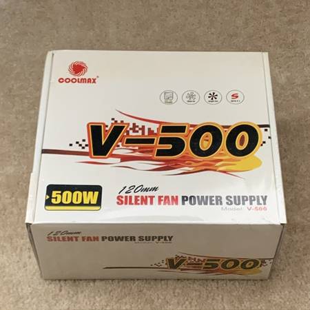 [Brand New Sealed Box] CoolMax PC Power Supply 500W Silent Fan 1