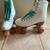 Nostalgic White Roller Skates with Pink Wheels and Teal Laces 2 thumbnail
