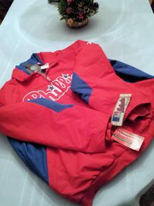 XL New Lined Mens Majestic Phillies Jacket - Authentic Collection. (2 1