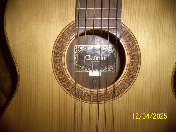 vintage 1970's Giannini Classical guitar made in Brazil w/ padded case 1