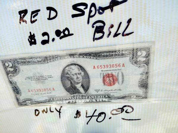 1953 red spot _2 bill  crisp bill 1