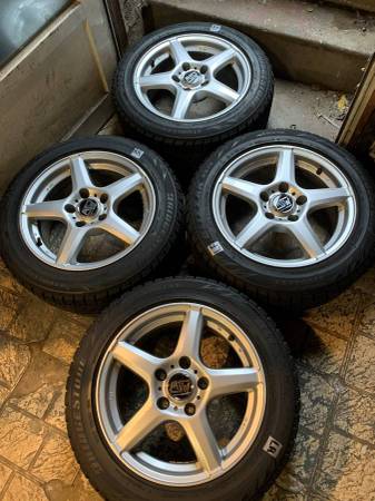 16'' msw 5x120 wheels with 205-55-16 blizzak snow tires *like new 1