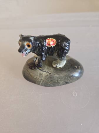 Vintage Bone China Baby Bear on Rock Figurine 1