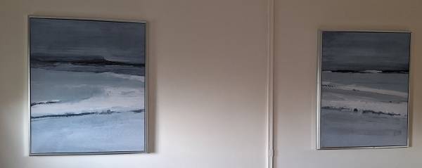 Wall decor - Two blue canvas paintings 1