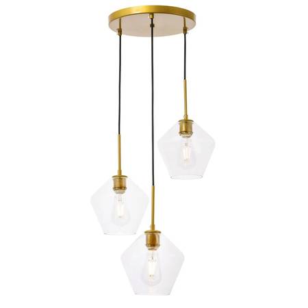 Elegant Lighting Living District Gene 3 Light Pendant Ceiling Light 1