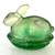 Vintage green glass bunny rabbit on basket 7 thumbnail