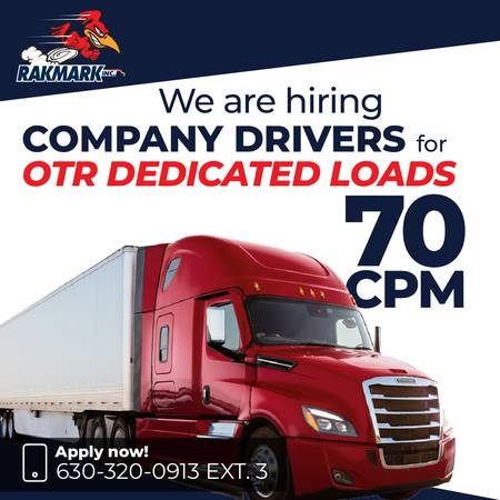 70 CPM SOLO / 85CPM TEAM - CDL CLASS A - MIN 1y EXP 1