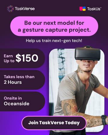 Help Train AI with Simple Gestures – $150 Paid In-Person Project! 1