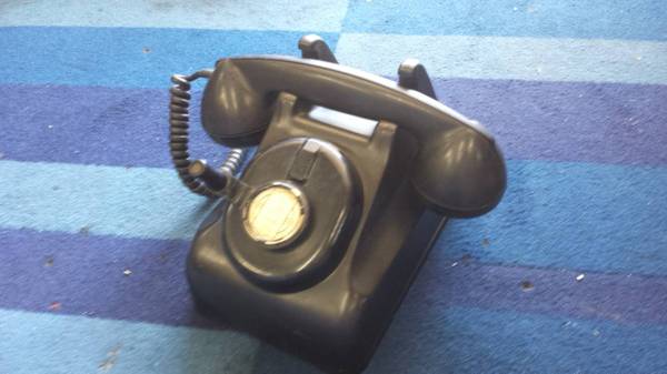 Antique Leigh Bakelite Hand Crank Desk Telephone 1