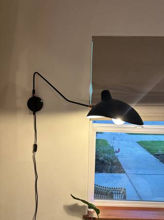 2 black metal angled adjustable wall sconces 1