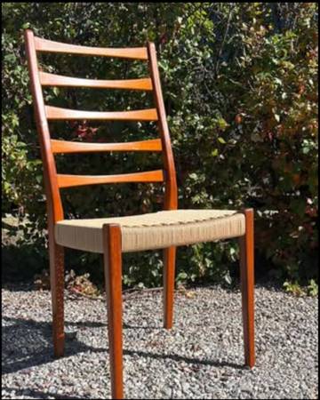 Stunning Restored Vintage Teak Svegards Ladder Back Dining Chair 1