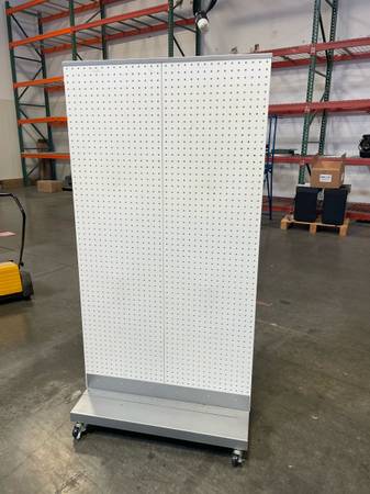 White mobile pegboard 1