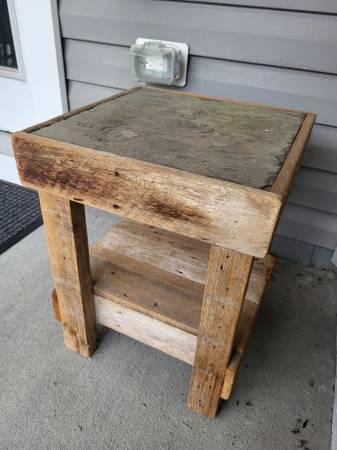 Rustic wood side table 1