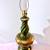 Vintage 70’s Rare Chalkware Table Lamp Green & Gold 9 thumbnail