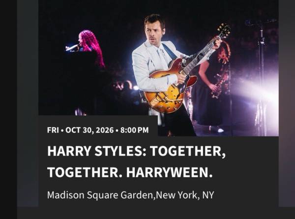 Harry Styles "Harryween" concert ticket for first night of Harryween 10/30 1