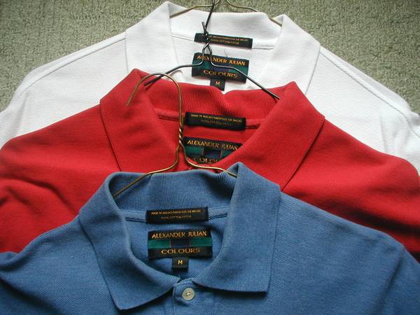 3 Alexander Julian Colours polo shirts size M 1