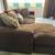 Dark brown down filled sectional movable chaise 3 thumbnail