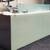 Used Reception Desk, White Laminate, Frosted Glass, Stainless Steel 3 thumbnail