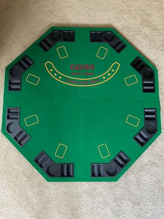48" Folding Poker Table Top and 300 Chip Set 1